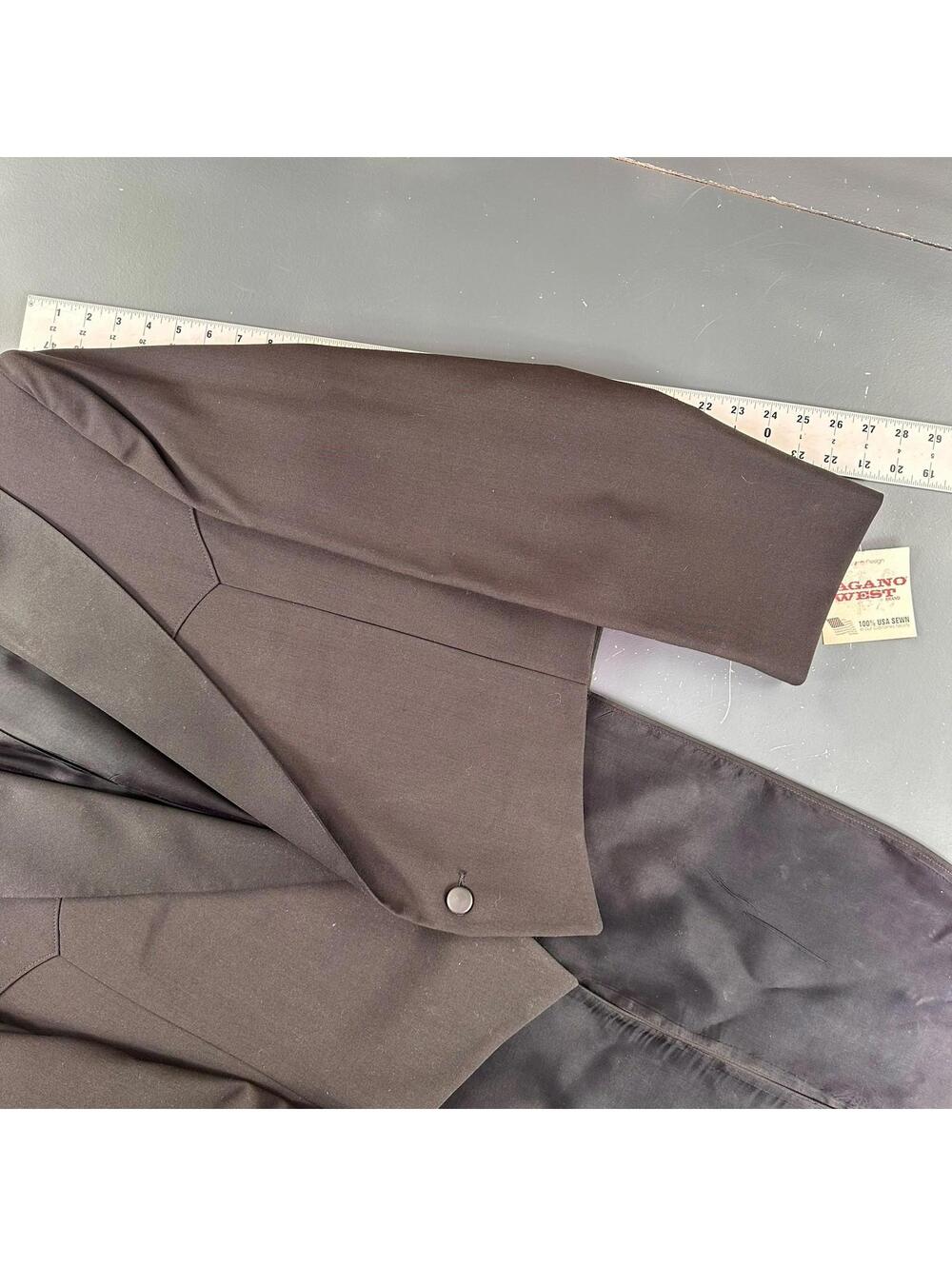 VTG Pagano West Blazer Men 48L Black Tuxedo Tails Bolero Cropped Smiles NWT USA - Picture 6 of 9